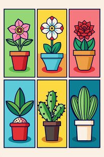 多彩盆栽插画集