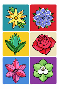 多彩花卉图案集合