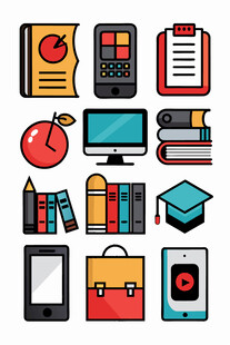多样学习用品与电子设备