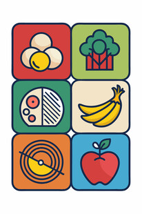 多彩食物图标集合