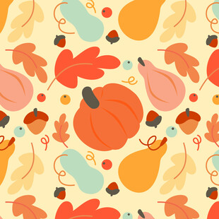秋季元素无缝图案背景