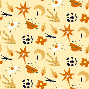 夏日元素几何图案背景