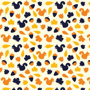 秋季元素无缝图案背景