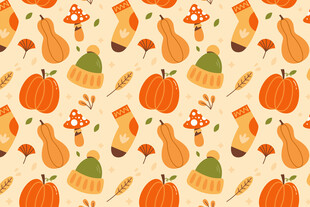 秋季元素无缝图案背景