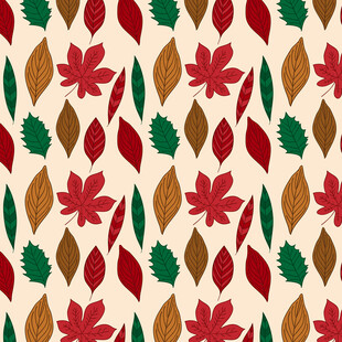 多彩秋叶图案背景纹理