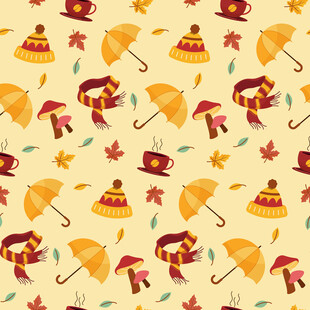 秋季元素无缝图案背景