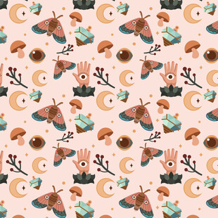 花卉昆虫图案背景纹理