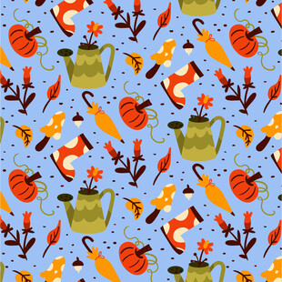 秋季元素无缝图案背景