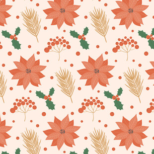 圣诞花卉图案背景纹理