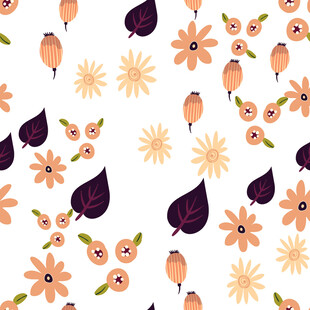 花卉树叶图案的清新背景