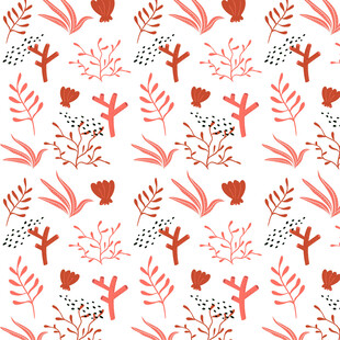 手绘植物花卉无缝图案