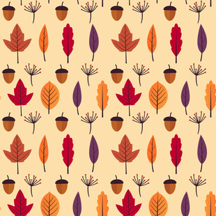 秋季元素无缝图案背景