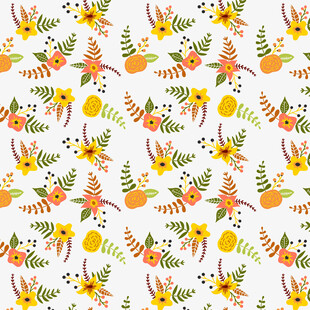 花卉小鸟图案的清新背景图