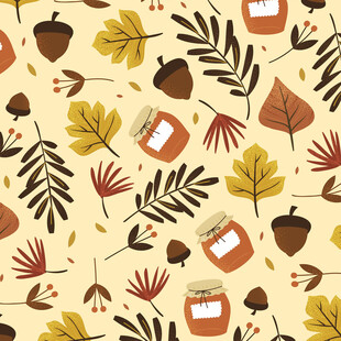 秋季元素无缝图案背景