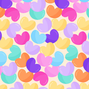多彩爱心图案背景