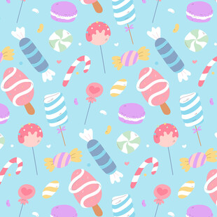缤纷糖果冰淇淋图案背景