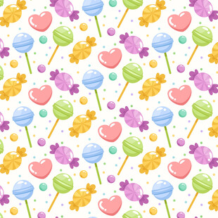 多彩可爱棒棒糖无缝图案
