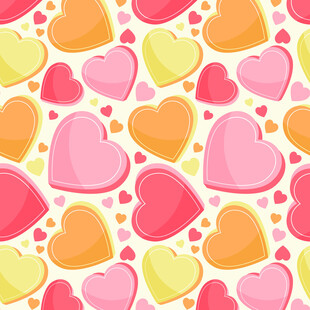 多彩爱心图案背景