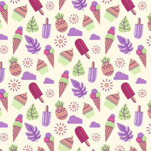 夏日冰品水果图案背景