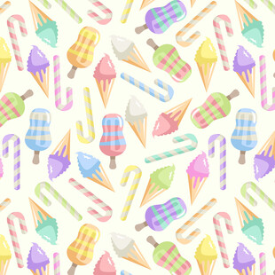 多彩缤纷的糖果冰淇淋图案