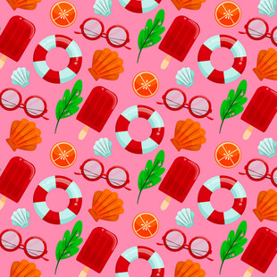 粉色背景糖果眼镜图案