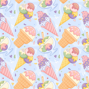 缤纷冰淇淋图案背景
