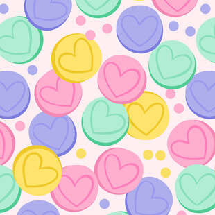 多彩心形图案背景