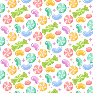 多彩糖果图案背景纹理