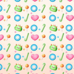 可爱卡通糖果图案背景
