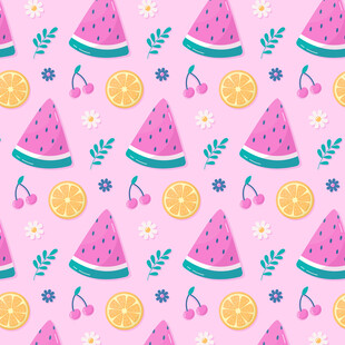 粉色水果图案背景