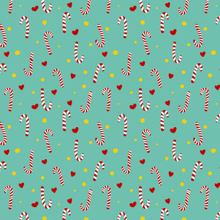 薄荷绿底糖果图案背景
