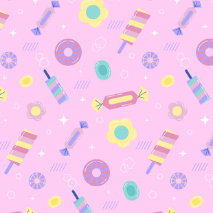 粉色糖果图案卡通背景图
