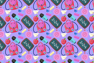 多彩卡通图案背景纹理