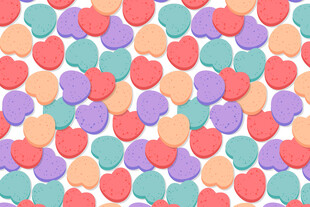 多彩心形图案背景