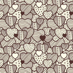心形图案无缝背景纹理