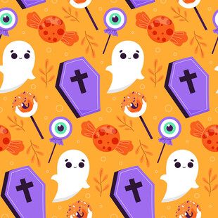 万圣节鬼怪元素图案设计