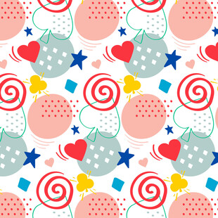 可爱糖果爱心图案背景