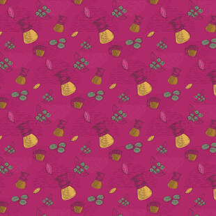 粉色底水果花卉图案背景