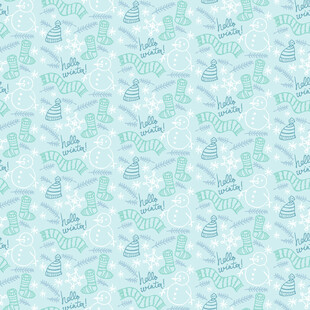 清新蓝绿花卉图案背景