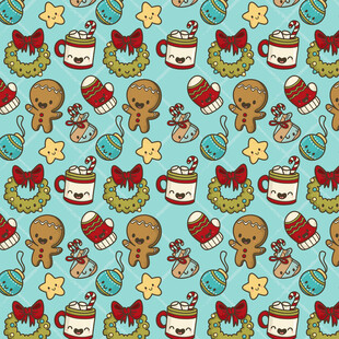 可爱卡通甜点图案背景