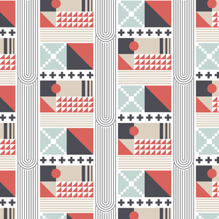 几何图案拼接的多彩背景