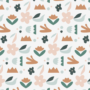 花卉植物几何图案背景图