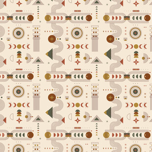 几何图案复古风背景图