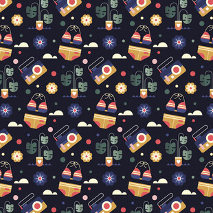 太空元素卡通图案背景