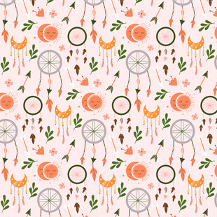 粉色花卉植物图案背景