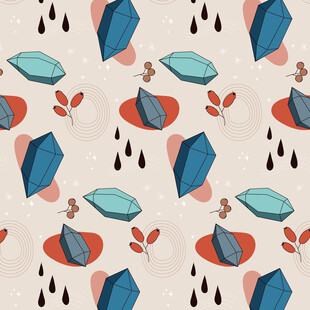 几何雨滴叶子图案背景