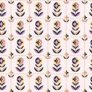 花卉图案无缝背景图