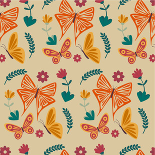 蝴蝶花卉图案背景纹理