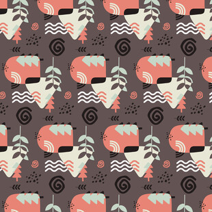 复古风房车飞鸟图案背景