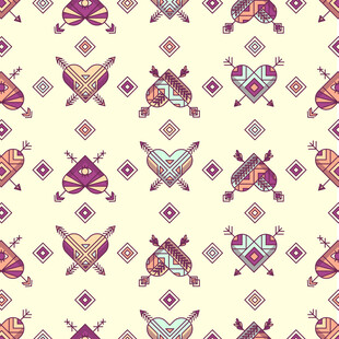 多彩蝴蝶几何图案背景